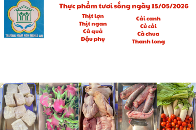 Thực đơn cho trẻ ngày 15/05/2026