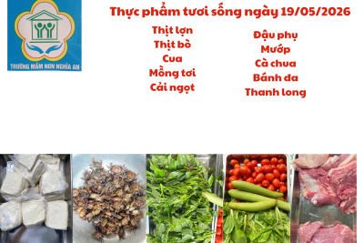 Thực đơn cho trẻ ngày 19/05/2026