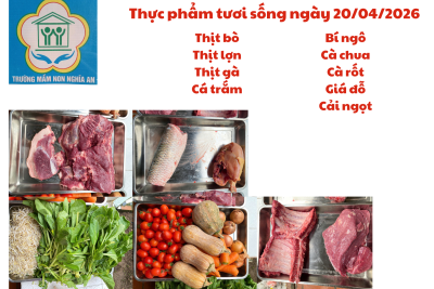 Thực đơn cho trẻ ngày 20/04/2026