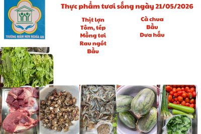 Thực đơn cho trẻ ngày 21/05/2026