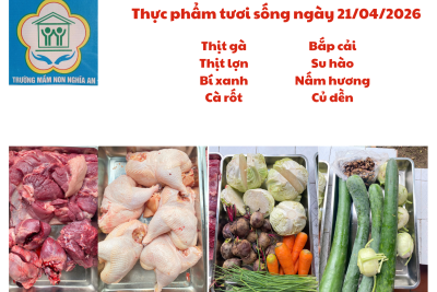 Thực đơn cho trẻ ngày 22/04/2026