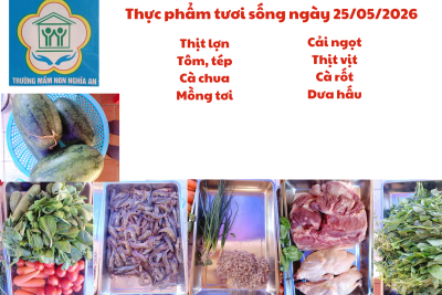 Thực đơn cho trẻ ngày 25/05/2026
