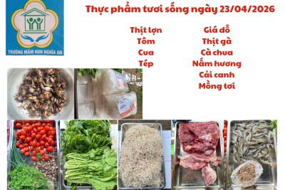 Thực đơn cho trẻ ngày 23/04/2026