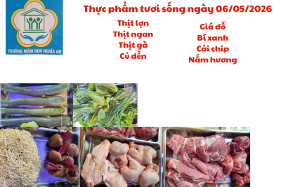 Thực đơn cho trẻ ngày 06/05/2026