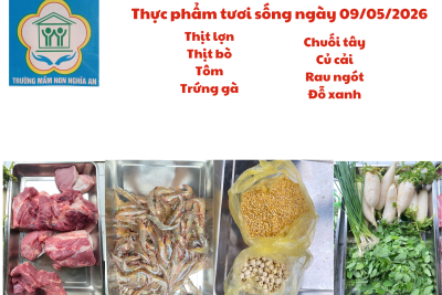 Thực đơn ngày 09/05/2026