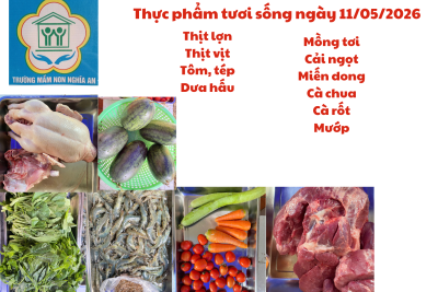 Thực đơn cho trẻ ngày 11/05/2026