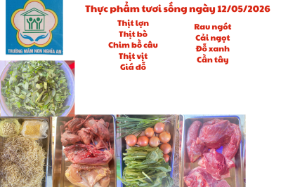 Thực đơn cho trẻ ngày 12/05/2026