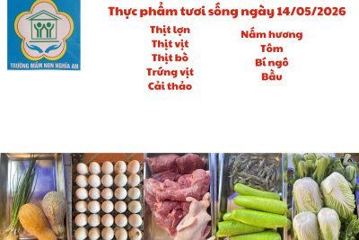 Thực đơn cho trẻ ngày 14/05/2026