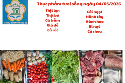 Thực đơn cho trẻ ngày 04/05/2026